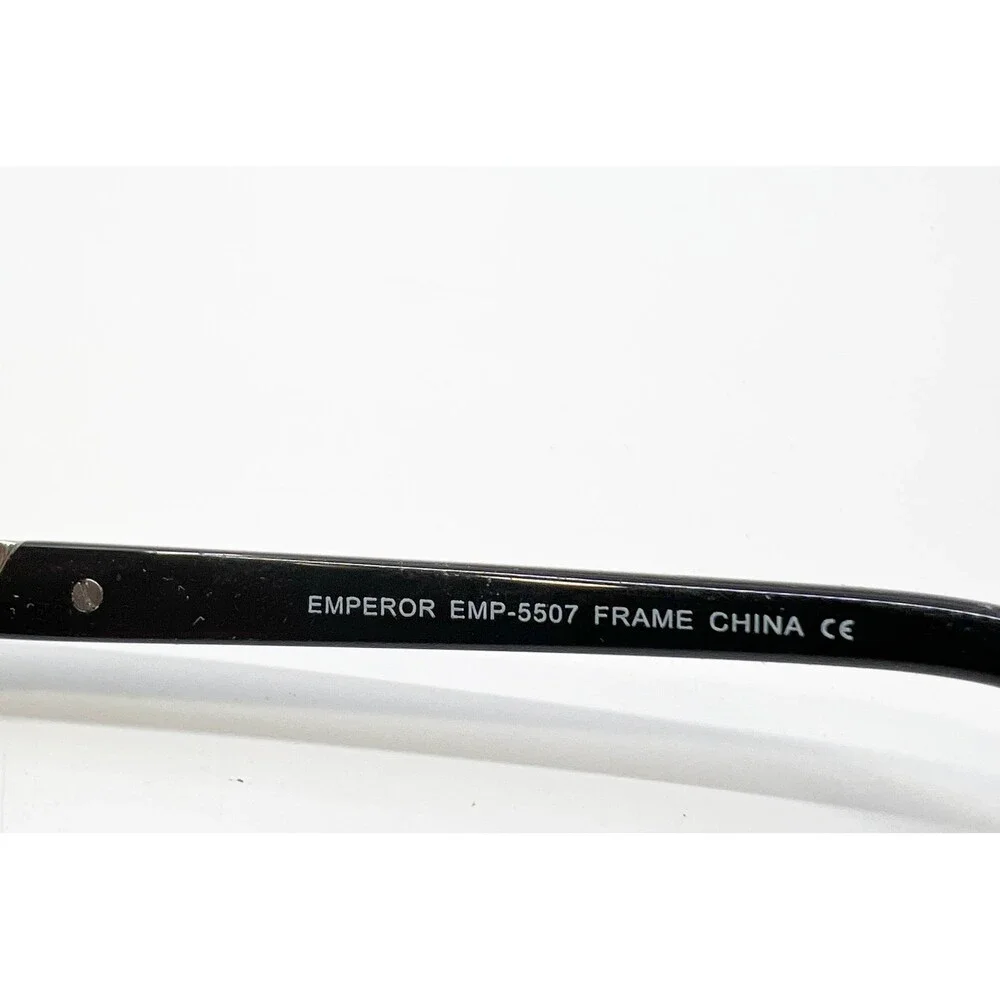 Emperor Eyeglasses Frames Mens Black Silver Aviator EMP-5507 61-13-150